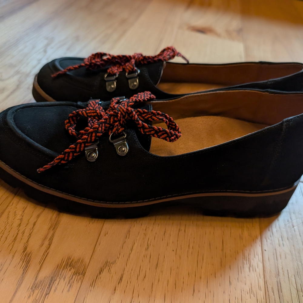 Black Loafers with Red Laces - Vionic Women's